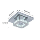 Axyaa Square Crystal Ceiling Light Modern LED Chandelier for Home Living Room Décor