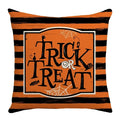 Axyaa Halloween Linen Pillowcase Set, Ghost & Witch Print Throw Pillow Cover