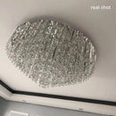 Axyaa Crystal Ceiling Lamp Steel LED Chandelier Lighting Fixtures Art Deco Style