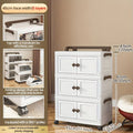 Axyaa Cart-Style Foldable Storage Cabinet, Rolling Wheels, 3-5 Tier, 3 Colors, Multi-Use