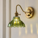Axyaa Retro Floral Glass Wall Lamp: Modern Nordic Wall Sconce for Bedroom LED Lighting