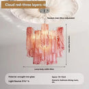 Axyaa Glass Art Pendant Light - White Pink Modern French Design for Home Decor