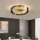 Axyaa Crystal LED Dimmable Ceiling Lamp with Steel Body and Gray Glass