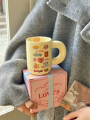 Axya Chubby Mug Set, Ceramic Coffee Cups, Retro American Design