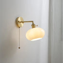 Axyaa Copper Glass LED Wall Lamps Pull Chain Switch Modern Stair Light Fixtures