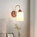 Axyaa Modern Wood Glass LED Wall Light for Living Room Bedroom Balcony