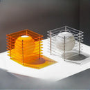 Axyaa Minimalistic Orange Moon Table Lamp with LED Warm Lights