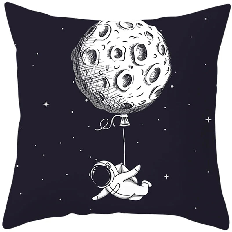 Universe Space Peach Skin Pillowcases by Axyaa - Cartoon Animation Pilot Cushion Cover