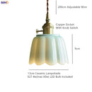 Axyaa Japanese Style Ceramic Copper Pendant Light for Dining Living Room