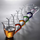 Axyaa Glass Tea Pot with Colorful Handle Infuser Fair Cup for Puer Tea