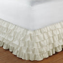Axyaa Elastic Solid Bed Skirt Three Layers Wrap Around Easy On/Off Dust Ruffled