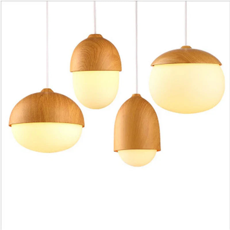 Axyaa Nordic Nuts Pendant Lamp with Imitation Wood Design