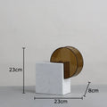 Axyaa Geometric Marble Vase: Creative Acrylic Flowers Display, Room Aesthetic Decor