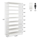 Axyaa 8-Tier Acrylic & Wood Shoe Rack: Modern Organizer Display Shelf for 24-32 Pairs