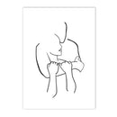 Axyaa Couple Love Kiss Line Drawing Canvas Painting Nordic Living Room Decor
