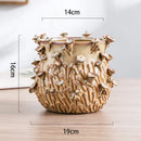 Axyaa Mushroom Tree Stumps Vase: Handmade Garden Planting Pot with Simulated Mushroom Design