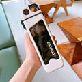 Axyaa Square Double Layer Plastic Water Bottle with Straw