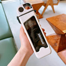 Axyaa Square Double Layer Plastic Water Bottle with Straw