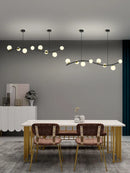 Axyaa Nordic Iron Glass Ball Chandelier LED Light for Home and Business