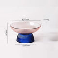 Axyaa Striped Glass Fruit Plate | Dessert Salad Bowl and Nut Storage Plate