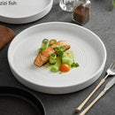 Axyaa Frosted Ceramic Service Plate Set - Restaurant Tableware for Dining and Entertaining