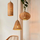 Rattan Retro Pendant Light by Axyaa - Hand-Woven Wooden Farmhouse Dining Light