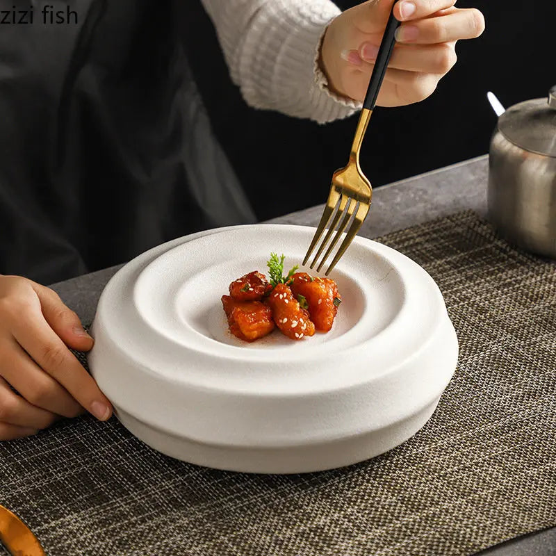 Axya Ceramic Dinner Plate Set for Hotel Restaurant, Superior Quality Tableware