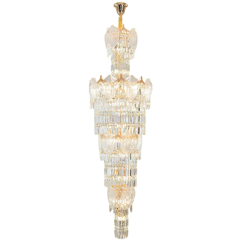 Axyaa Elegant Crystal Chandelier for Home, Hotel, and Villa Staircase