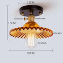 Axyaa Retro Copper Glass LED Pendant Light for Bedroom & Dining Room