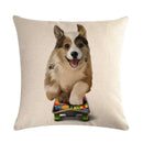 Axyaa Cute Animal Print Pet Pillow Cover for Home Sofa Decoration