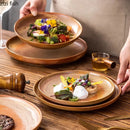 Axyaa Yellow Ceramic Steak Pasta Dessert Salad Plates Set Vintage Italian Tableware