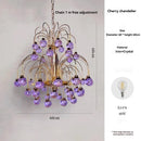 Axyaa Retro Purple Murano Style Droplet Chandelier for Living, Bedroom, Dining Room