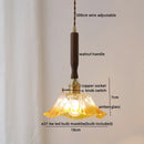 Axyaa Glass Walnut Chandelier: Nordic LED Pendant Light for Home Décor
