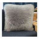Axyaa Faux Wool Square Plush Throw Pillow with Cushion Core, for Bed, Sofa, or as Waist Headrest