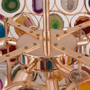 Axyaa Crystal Pendant Light: Gold Fixtures, Adjustable, Luxury Hanging Lamp