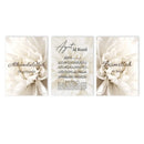 Ayat Al Kursi Quran Canvas Wall Art by Axyaa - Beige Floral Allah Print for Home Decor