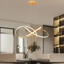 Axyaa Gold LED Chandelier: Modern Home Lighting for Living Room, Dining Room, Kitchen Ceiling Decoration