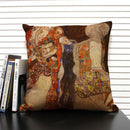 Axyaa Gold Pattern Oil Painting Decorative Throw Pillow Case - 45x45cm
