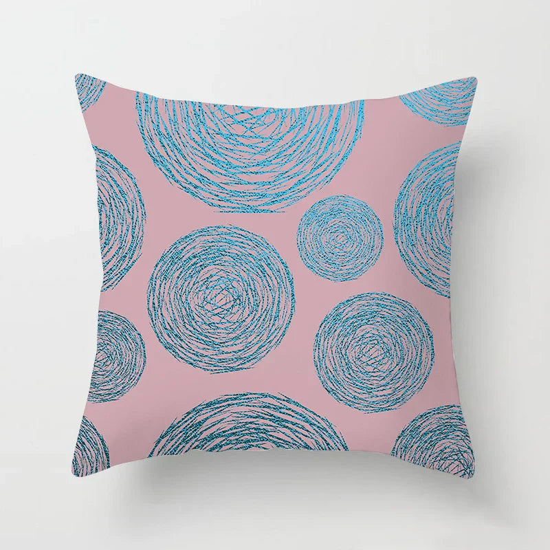 Axyaa Pink Geometric Print Decor Pillow Cover for Modern Luxury Home