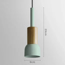 Axyaa Nordic Wood Pendant Lights Modern Macaron LED Hang Lamp Kitchen Bar Loft E27