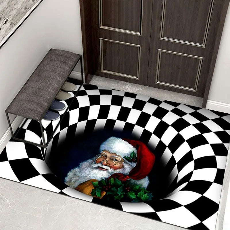 Axyaa 3D Optical Illusion Entrance Carpet: Trippy Living Room Rug for Hallway, Bedroom, Bathroom