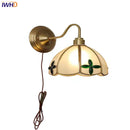 Axyaa Glass Brass Wall Sconce Light Fixture for Dining Living Bathroom Mirror