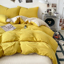 Axyaa Washed Cotton Bedding Set, Brief Style, Duvet Cover & Pillowcase, Twin-Full-Queen Sizing