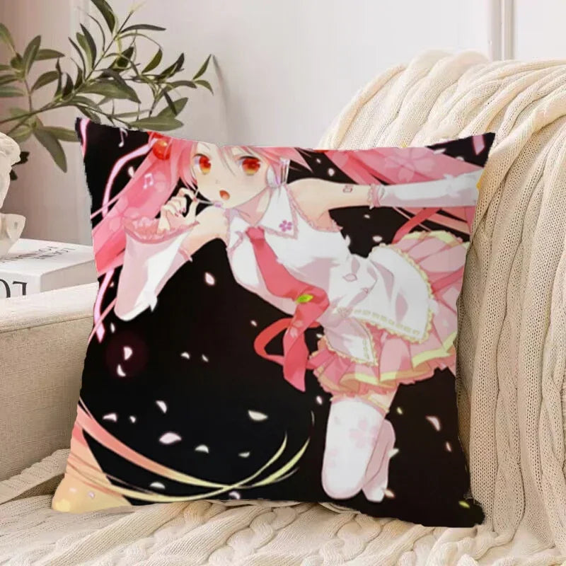 Axyaa 40*40 Hatsune Miku Pillow Cover Set for Stylish Bed Decor