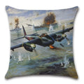 Axyaa Retro Airplane Cartoon Pattern Cushion Cover