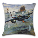 Axyaa Retro Airplane Cartoon Pattern Cushion Cover