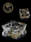 Axya Crystal Glass Hand-Gilt Square Ashtray - European Design for Home & Office