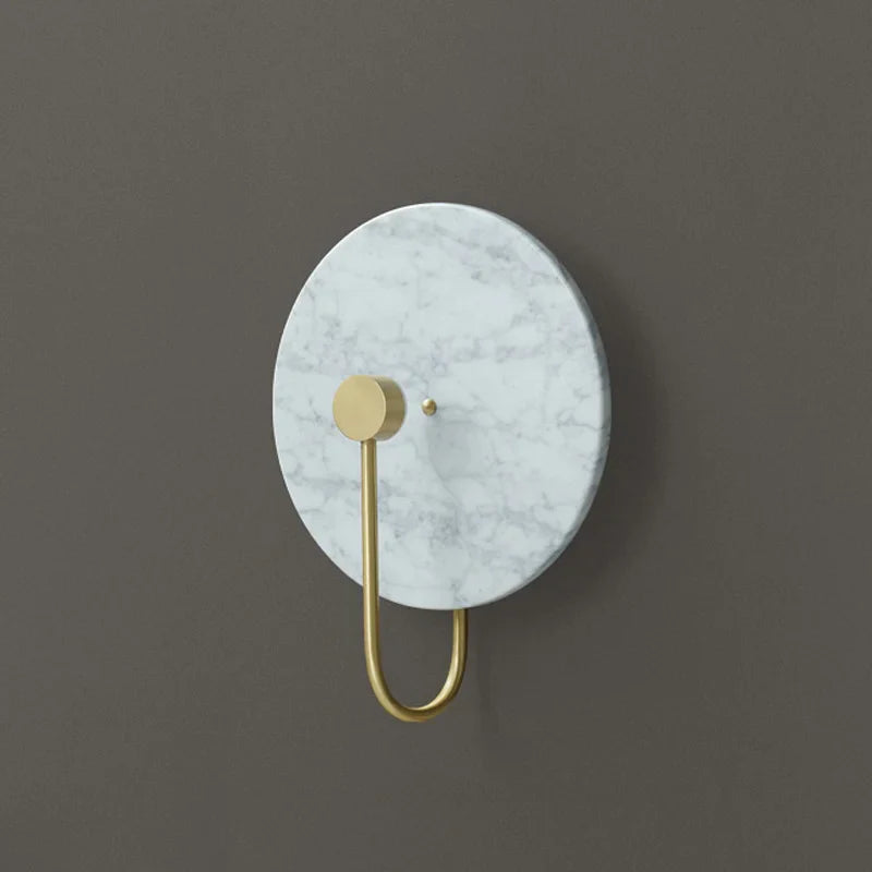 Axyaa Scandinavian Minimalist Black White Wall Lamp - Retro Green Marble Bedside LED