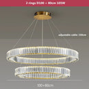 Axyaa Modern Luxury Crystal Chandelier Steel Pendant Light Gold/Chrome Living Room Lamparas