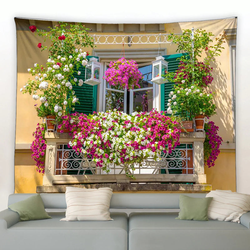 Axyaa Flower Tapestry: Garden Wall Hanging and Outdoor Home Decor